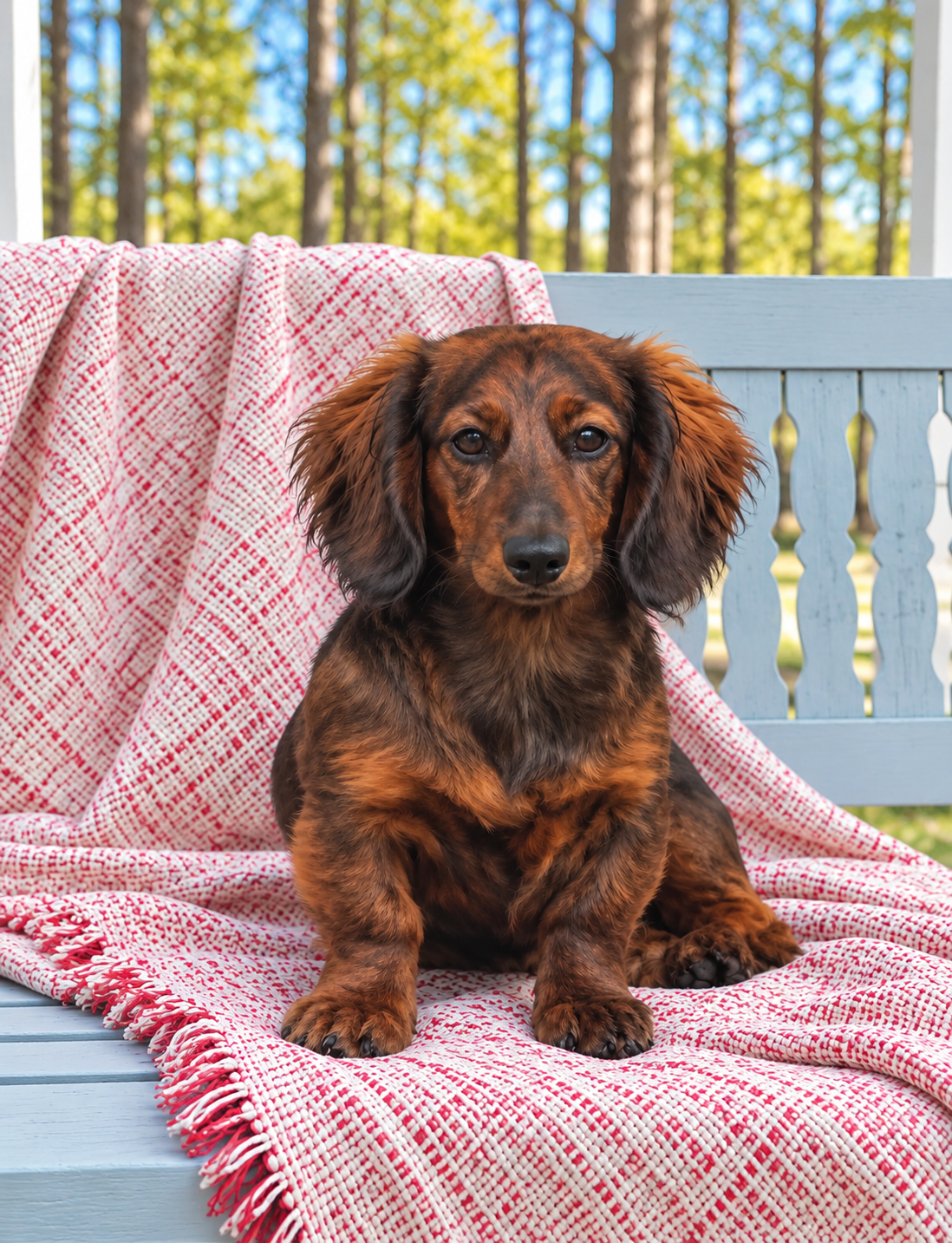 Dally, our ten-pound miniature dachshund
